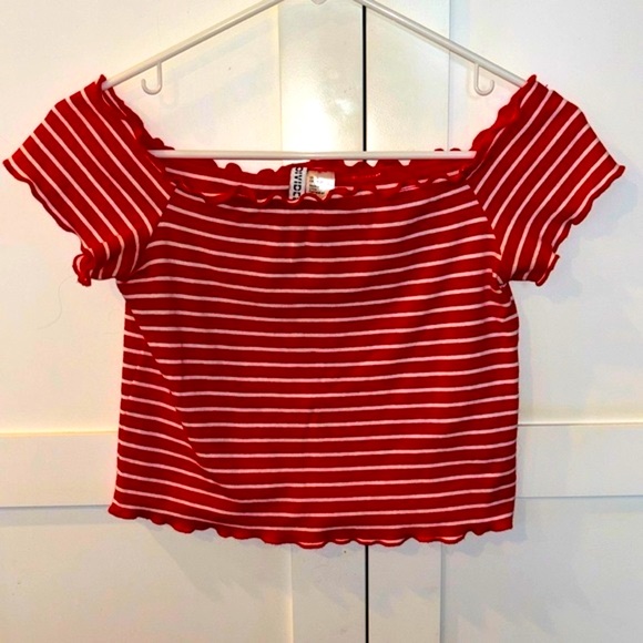 Valentina Striped Top: Red